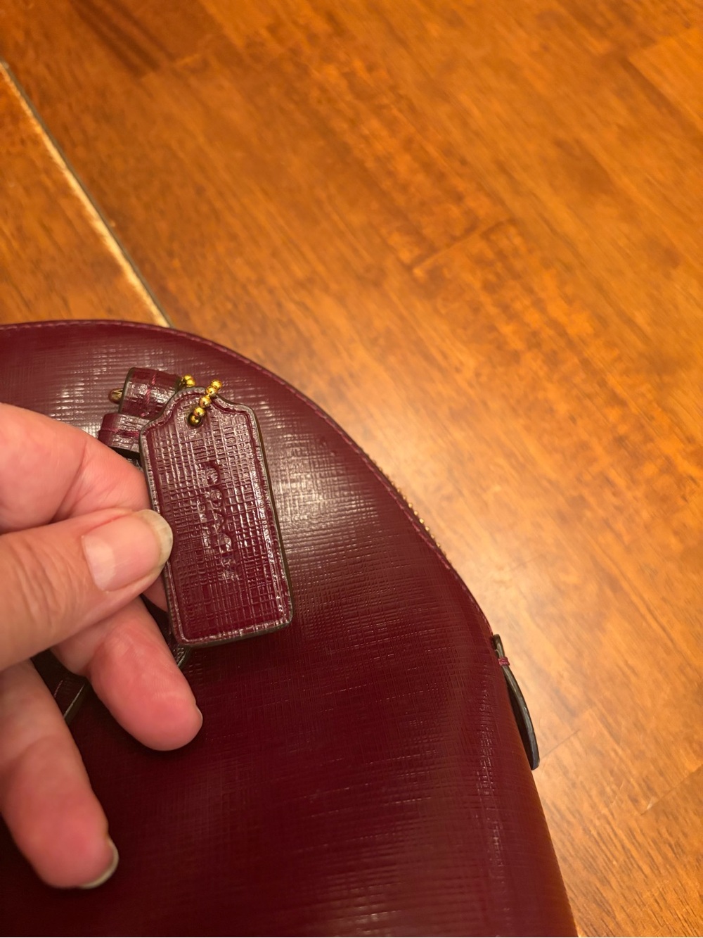 Coach Peyton Women's Dome Satchel Bag - Burgundy Leather - Picture 3 of 16